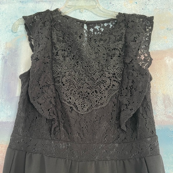 Xhilaration Wide Leg Jumpsuit w Lace Top Black-Medium - Picture 10 of 16